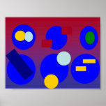 Abstract Art - Blue Red Dawn posters
