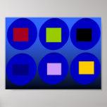 Abstract Art  - Circle Squares Moonlight Print