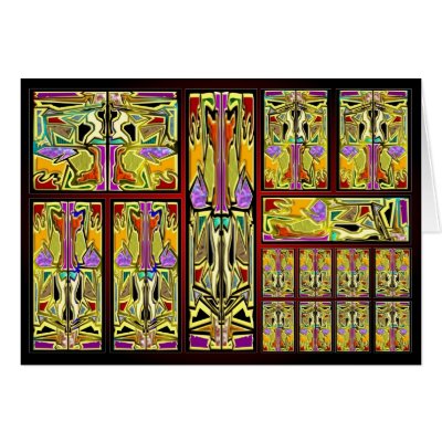 ABSTRACT ART DECO GREETING CARDS by phedderman