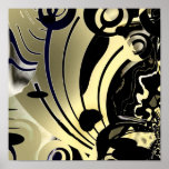 Abstract Art Poster Gold Night posters