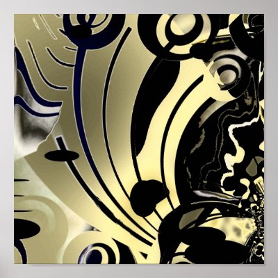 Abstract Art Poster Gold Night by Darling_Gifts