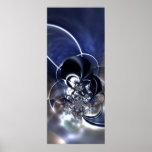 Abstract Art Poster Metal Reflect Blue posters