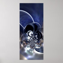 Abstract Art Poster Metal Reflect Blue