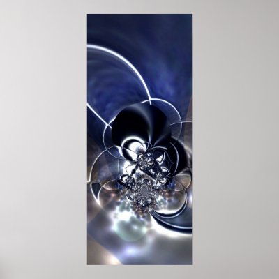 Abstract Art Poster Metal Reflect Blue by Darling_Gifts