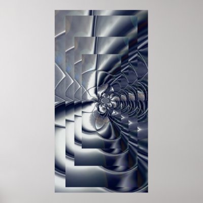 Abstract Art Poster Silver Plate Four by Darling_Gifts