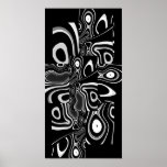 Abstract Art Poster Ultra Modern Black White 3