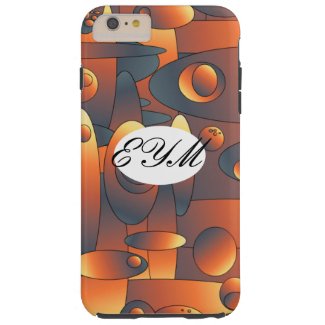 Abstract artwork with monogram tough iPhone 6 plus case