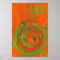 Abstract Asian Query Green Poster posters