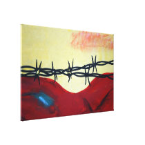 Abstract - barbed wire stretched canvas print