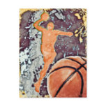 Abstract Basketball Player Post Cards