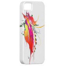 Abstract Bird of Paradise Paint Splatters