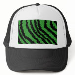 Abstract Black and Green Jungle Print Pattern. Trucker Hat