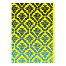 Abstract black damask pattern custom invitation