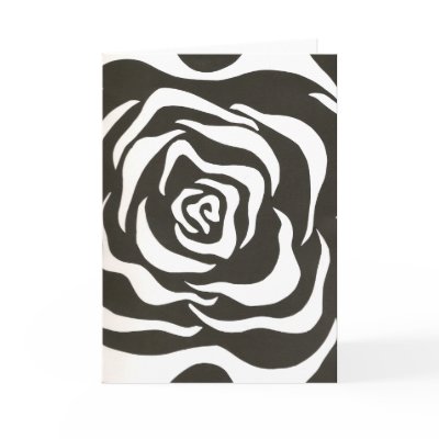 Abstract black white flower cards by Kaitesartcentral