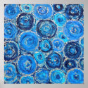 Abstract Blue and Silver Circles Poster posters