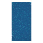 Abstract Blue floral leaves Photo Card Template