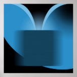 Abstract Blue Luxury with Black AP0004 Poster