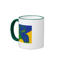 Abstract blue patchwork nude- mug