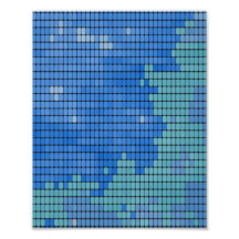 Abstract Blue Square Pattern Photograph