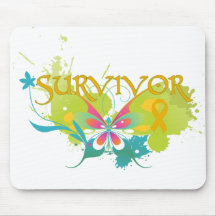 Abstract Butterfly Appendix Cancer Survivor Mousemat