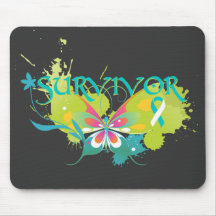 Abstract Butterfly Cervical Cancer Survivor Mouse Mats
