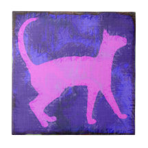 Abstract Cat Ceramic Tile