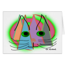 Abstract Cat Lover Art Gifts Cards