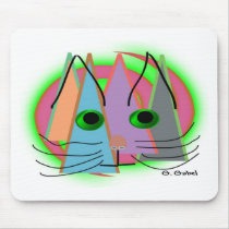 Abstract Cat Lover Art Gifts Mouse Pad