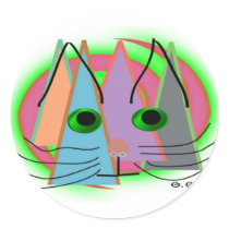 Abstract Cat Lover Art Gifts Sticker