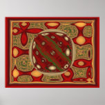 Abstract Christmas Orb Fractal posters