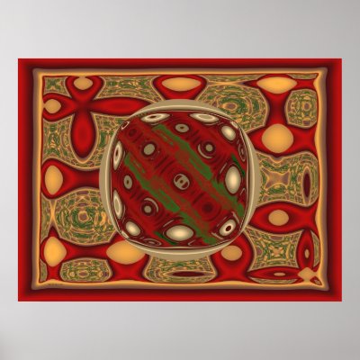 Abstract Christmas Orb Fractal by KittyAnnStudio