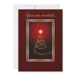 Abstract Christmas Tree glowing red invitations