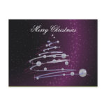 Abstract Christmas Tree On Purple Postcard