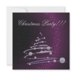 Abstract Christmas Tree Purple Party  Invitation