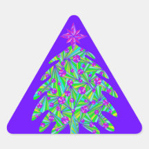 Abstract Colorful Christmas Holiday Tree Stickers