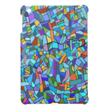 Abstract Colourful Blue Mosaic Pattern