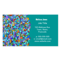 Abstract Colourful Blue Mosaic Pattern Business Card