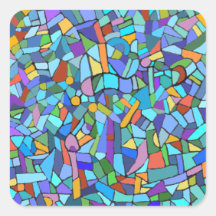 Abstract Colourful Blue Mosaic Pattern Sticker
