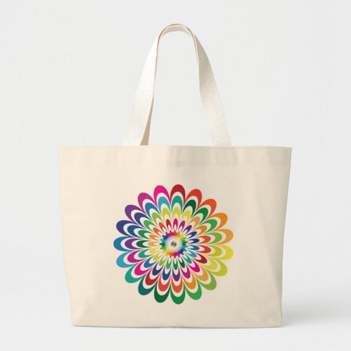 Abstract Colourful Flower. Canvas Bags