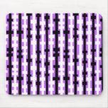 Abstract Columns - Black and White on Purple mousepads