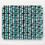 Abstract Columns - Green and Black on White Mouse Pad