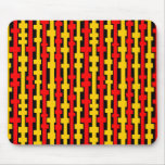 Abstract Columns - Red and Amber on Black Mousepad