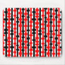 Abstract Columns - Red and Black on White Mousepad