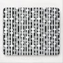 Abstract Columns - White and Gray on Black Mouse Pad
