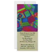 ABSTRACT COMPUTER COMPONENTS PARTS PROMO Rack Card