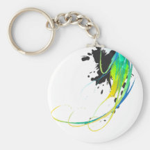Abstract cool waters Paint Splatters Keychains