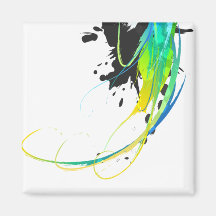 Abstract cool waters Paint Splatters Refrigerator Magnet
