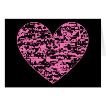 Abstract Crackle Heart Greeting Cards