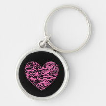 Abstract Crackle Heart Key Chain