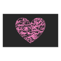 Abstract Crackle Heart Rectangle Stickers